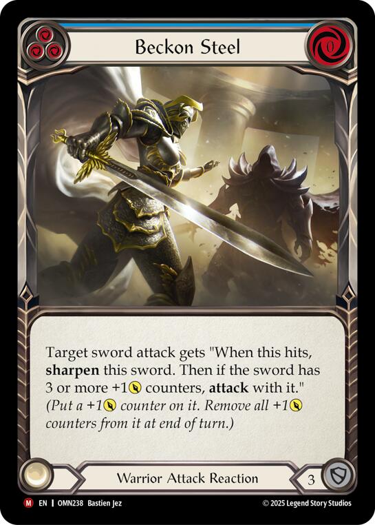 Beckon Steel (Blue) [OMN238] (Omens of the Third Age)  Rainbow Foil | Shuffle n Cut Hobbies & Games