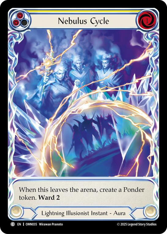 Nebulus Cycle (Yellow) (Extended Art) [OMN035] (Omens of the Third Age)  Cold Foil | Shuffle n Cut Hobbies & Games