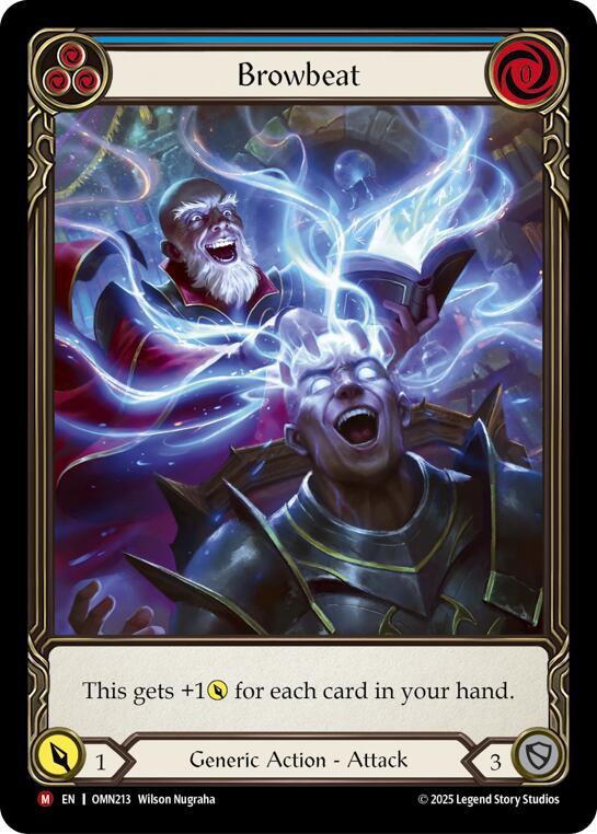 Browbeat (Blue) (Extended Art) [OMN213] (Omens of the Third Age)  Cold Foil | Shuffle n Cut Hobbies & Games