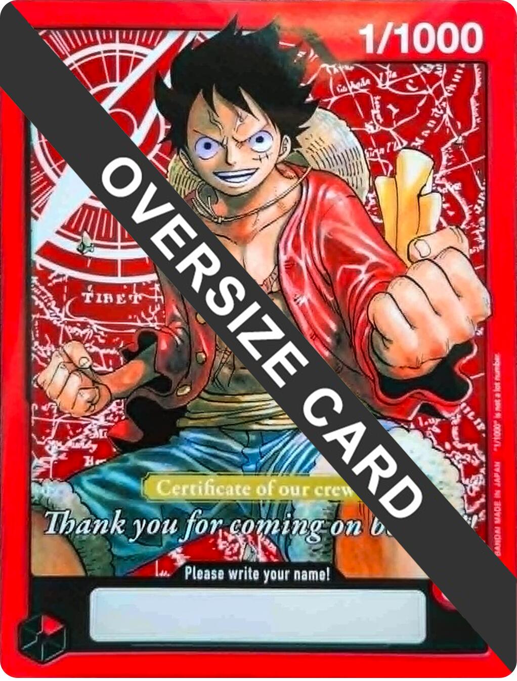 Monkey.D.Luffy (Certificate of our crew) (Oversized) [One Piece Promotion Cards] | Shuffle n Cut Hobbies & Games