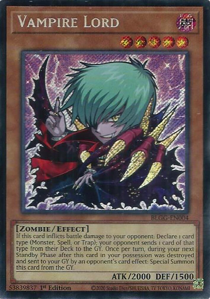 Vampire Lord [BLGG-EN004] Secret Rare | Shuffle n Cut Hobbies & Games