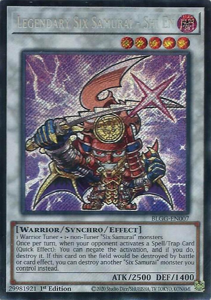 Legendary Six Samurai - Shi En [BLGG-EN007] Secret Rare | Shuffle n Cut Hobbies & Games