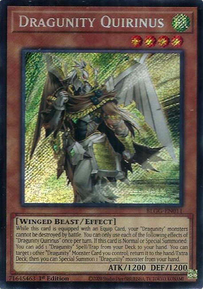 Dragunity Quirinus [BLGG-EN011] Secret Rare | Shuffle n Cut Hobbies & Games