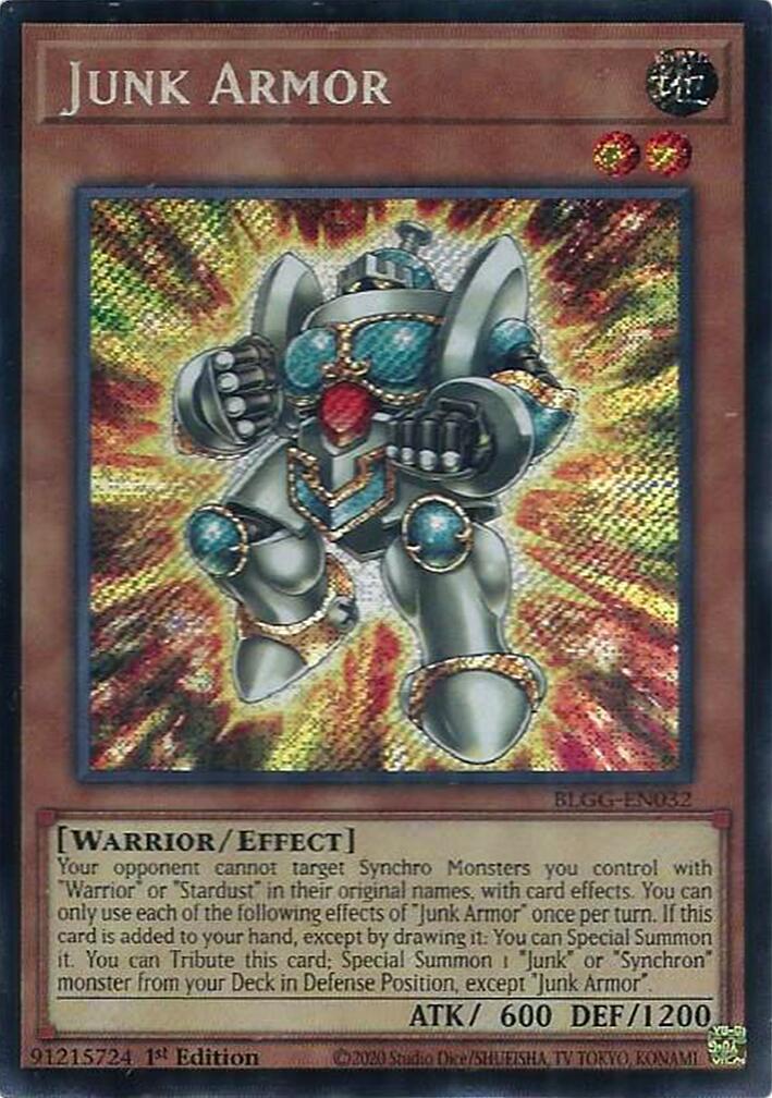 Junk Armor [BLGG-EN032] Secret Rare | Shuffle n Cut Hobbies & Games