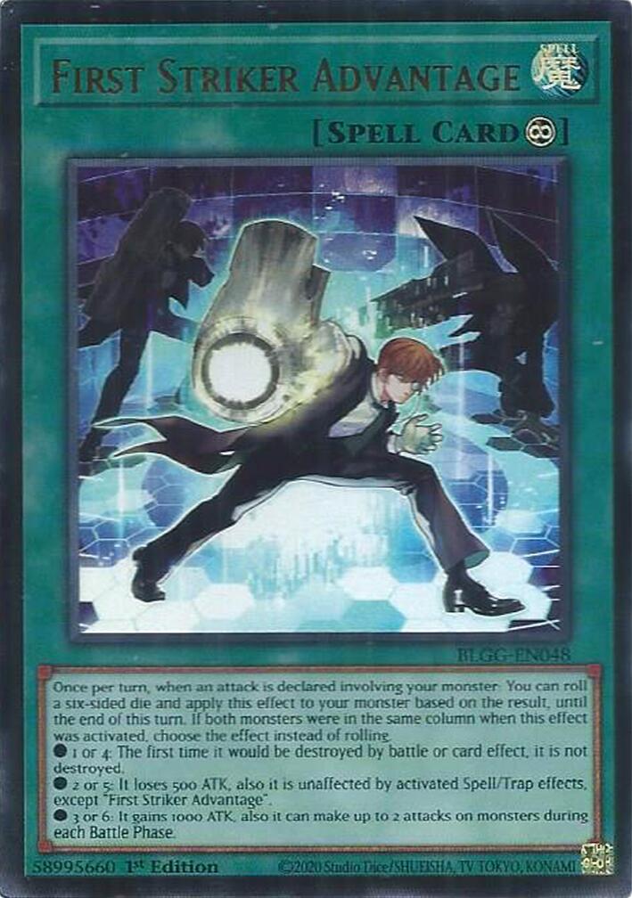 First Striker Advantage [BLGG-EN048] Ultra Rare | Shuffle n Cut Hobbies & Games