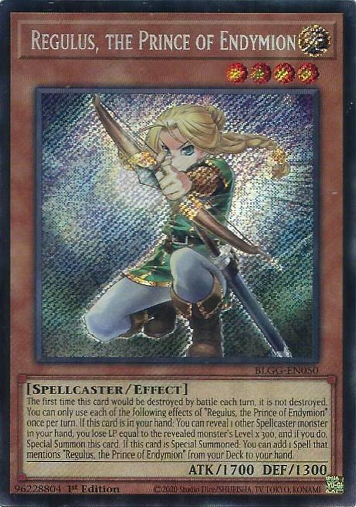 Regulus, the Prince of Endymion [BLGG-EN050] Secret Rare | Shuffle n Cut Hobbies & Games