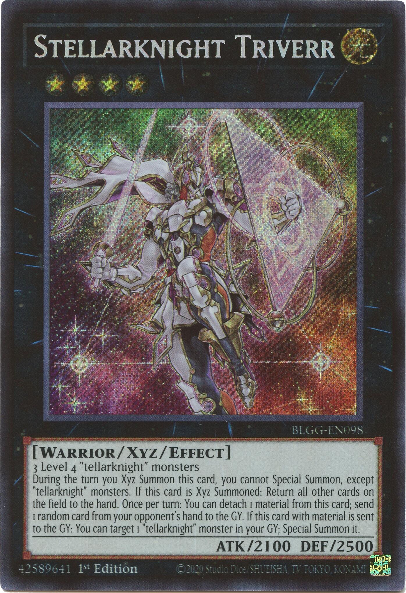 Stellarknight Triverr [BLGG-EN098] Secret Rare | Shuffle n Cut Hobbies & Games