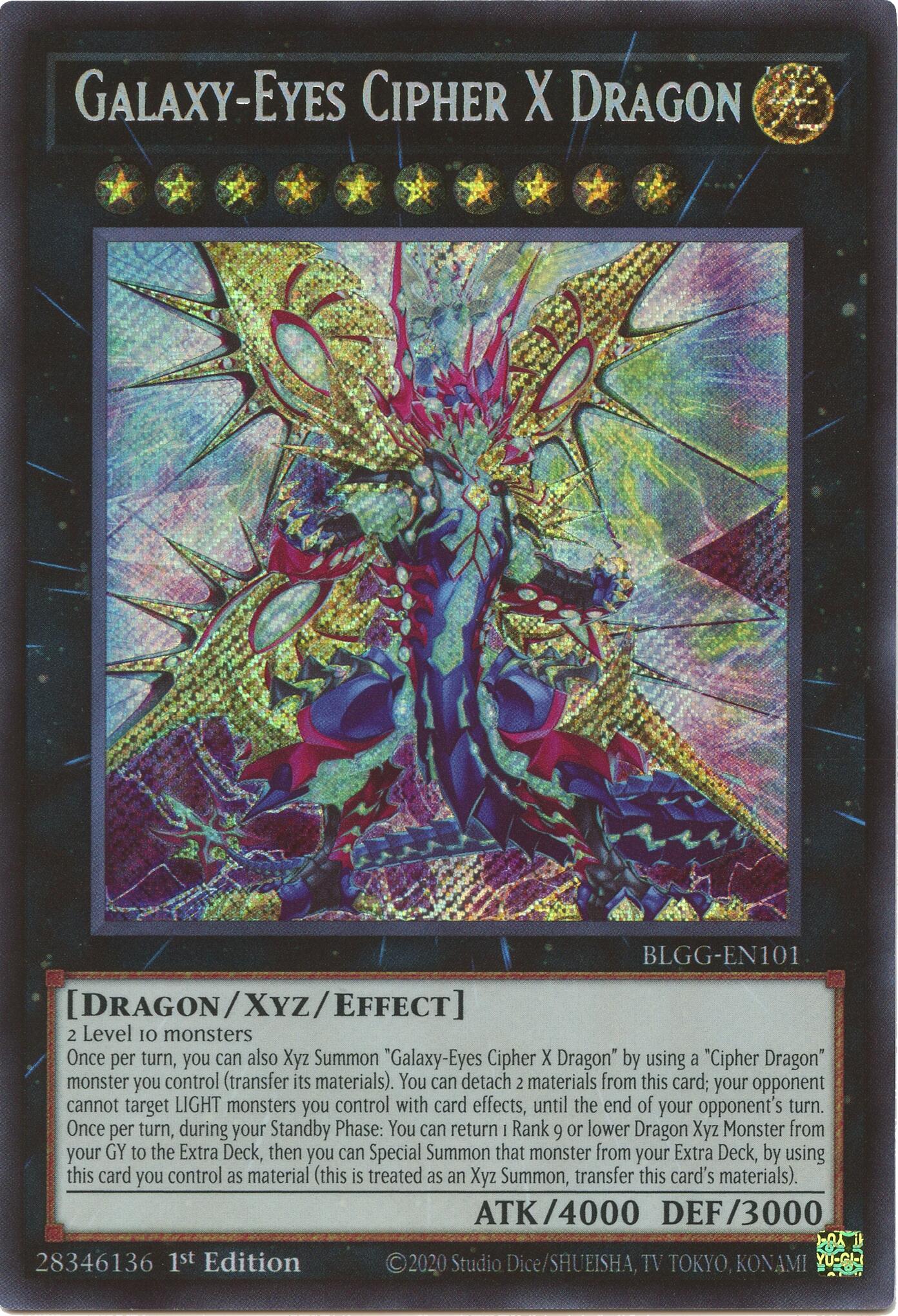 Galaxy-Eyes Cipher X Dragon [BLGG-EN101] Secret Rare | Shuffle n Cut Hobbies & Games