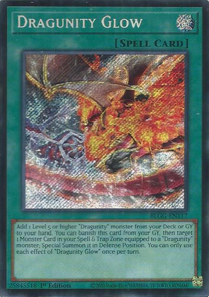 Dragunity Glow [BLGG-EN117] Secret Rare | Shuffle n Cut Hobbies & Games