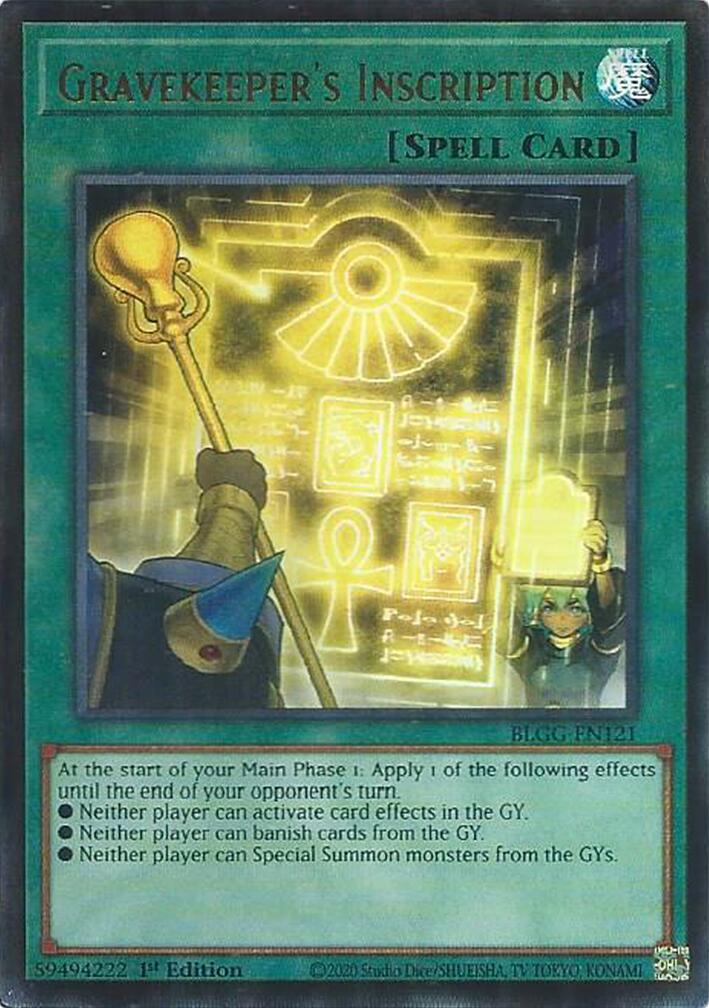 Gravekeeper's Inscription [BLGG-EN121] Ultra Rare | Shuffle n Cut Hobbies & Games