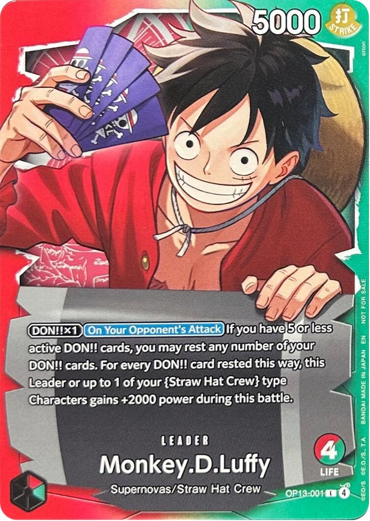 Monkey.D.Luffy (OP13-001) (Ichiban Kuji Exclusive) [One Piece Promotion Cards] | Shuffle n Cut Hobbies & Games