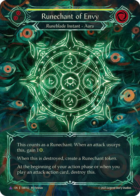 Runechant of Envy (Yellow) (Marvel) [IAR152-MV] (Omens of the Third Age)  Cold Foil | Shuffle n Cut Hobbies & Games