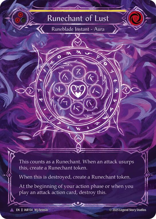 Runechant of Lust (Yellow) (Marvel) [IAR154-MV] (Omens of the Third Age)  Cold Foil | Shuffle n Cut Hobbies & Games