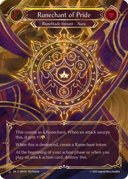 Runechant of Pride (Yellow) (Marvel) [IAR155-MV] (Omens of the Third Age)  Cold Foil | Shuffle n Cut Hobbies & Games