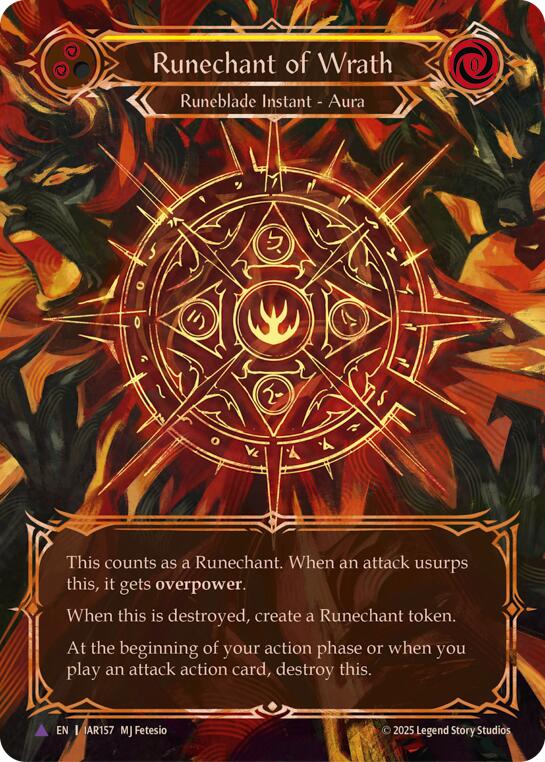 Runechant of Wrath (Yellow) (Marvel) [IAR157-MV] (Omens of the Third Age)  Cold Foil | Shuffle n Cut Hobbies & Games