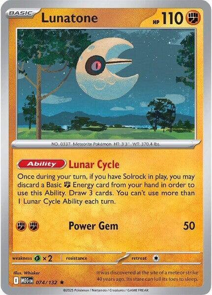 Lunatone (074/132) (Non-Holo) [Mega Evolution: Base Set] | Shuffle n Cut Hobbies & Games