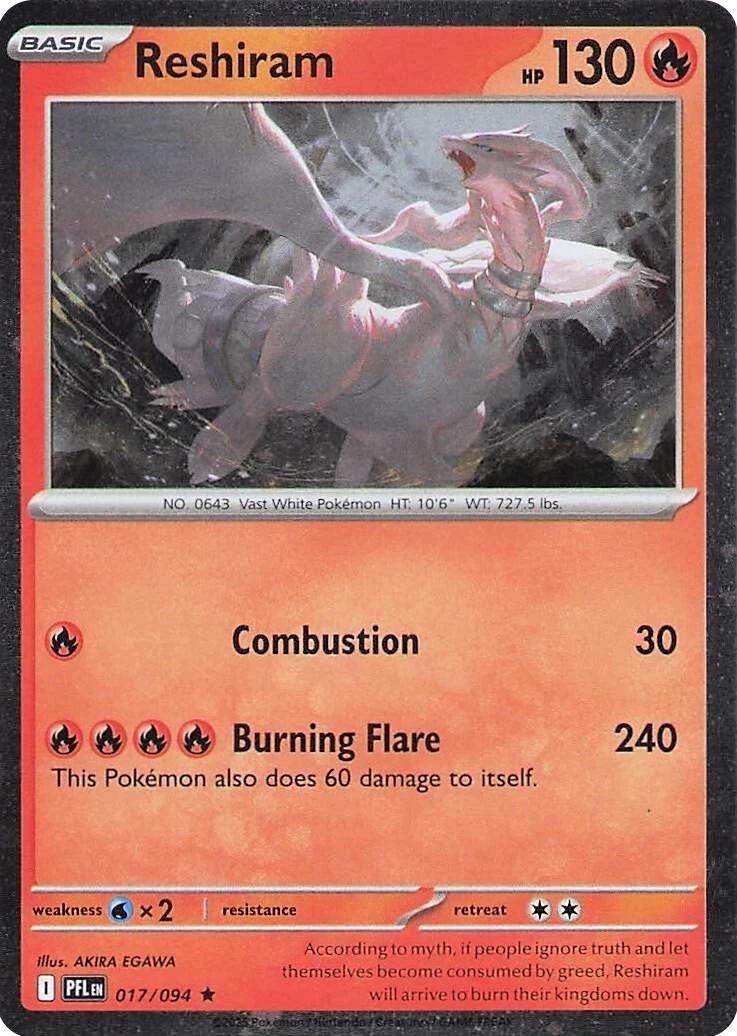 Reshiram (017/094) (Cosmos Holo) [Mega Evolution: Phantasmal Flames] | Shuffle n Cut Hobbies & Games