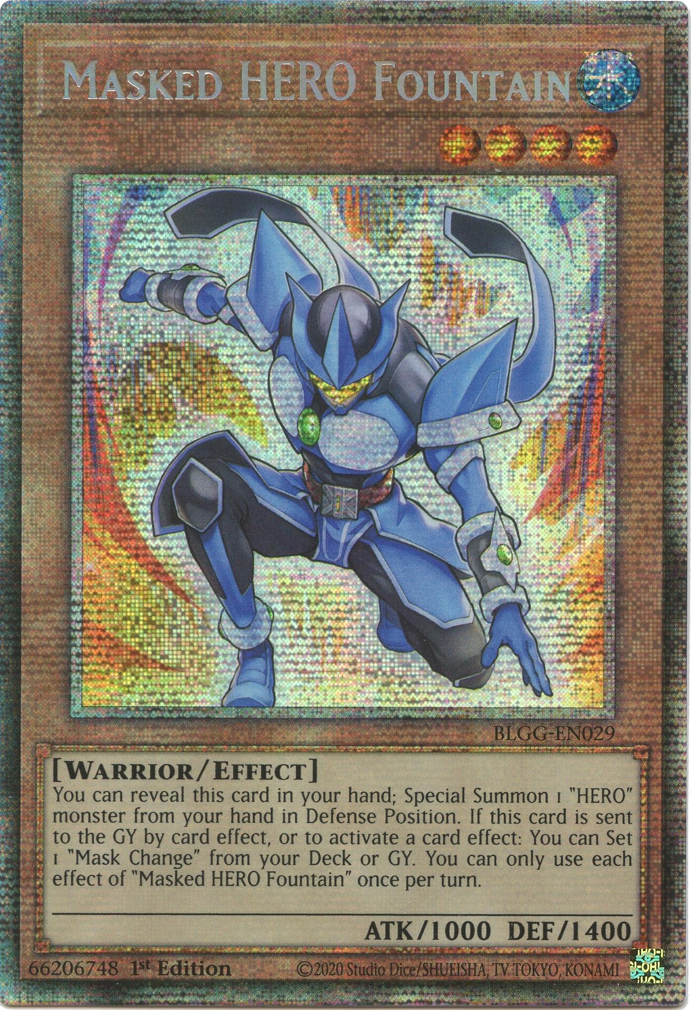 Masked HERO Fountain (Starlight Rare) [BLGG-EN029] Starlight Rare | Shuffle n Cut Hobbies & Games