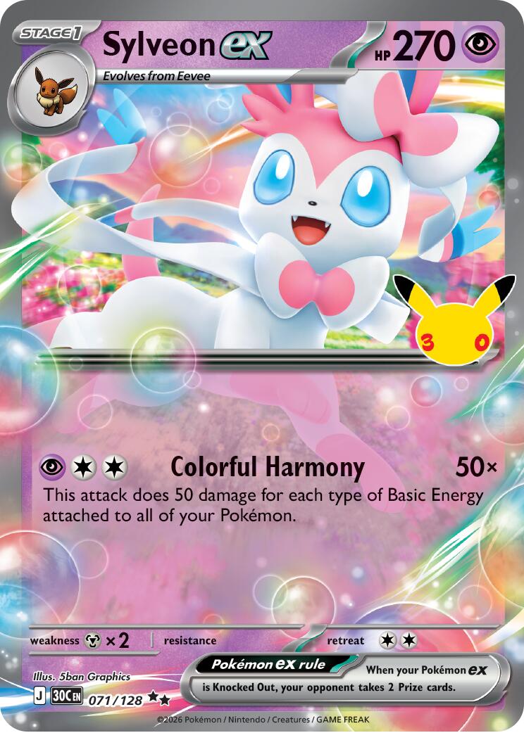 Sylveon ex (071/128) [Mega Evolution: 30th Celebration] | Shuffle n Cut Hobbies & Games