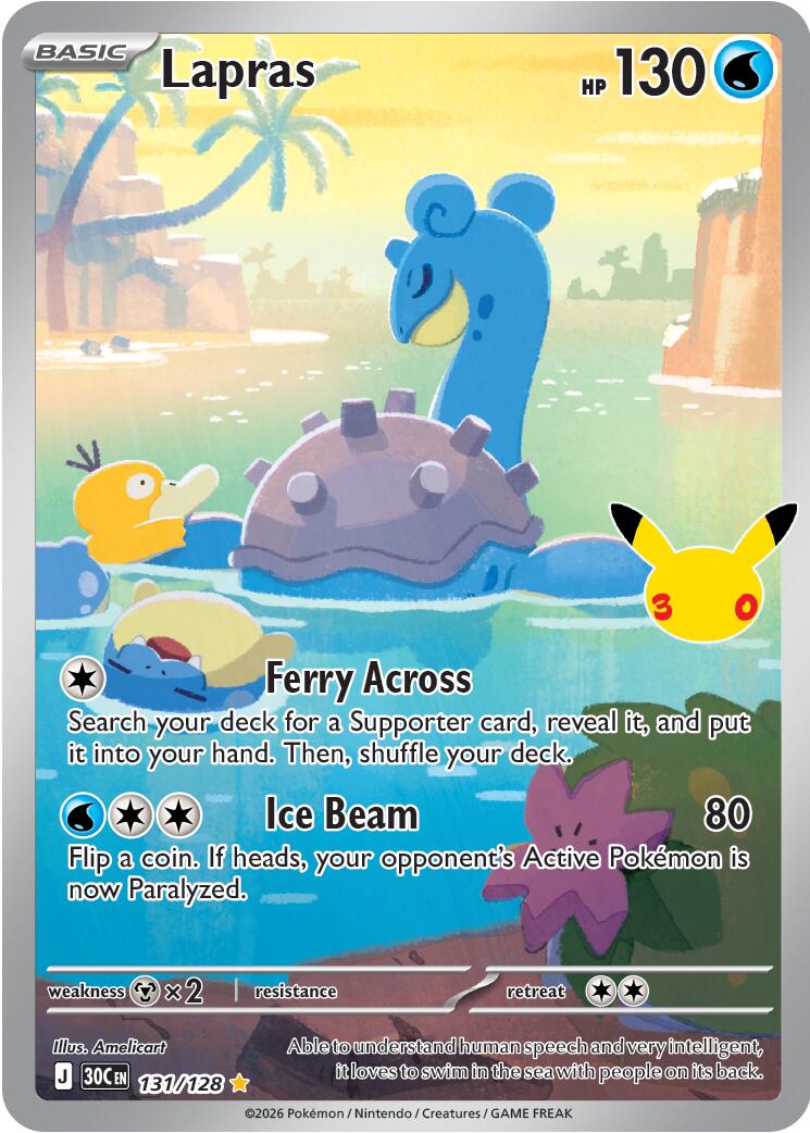 Lapras (131/128) [Mega Evolution: 30th Celebration] | Shuffle n Cut Hobbies & Games