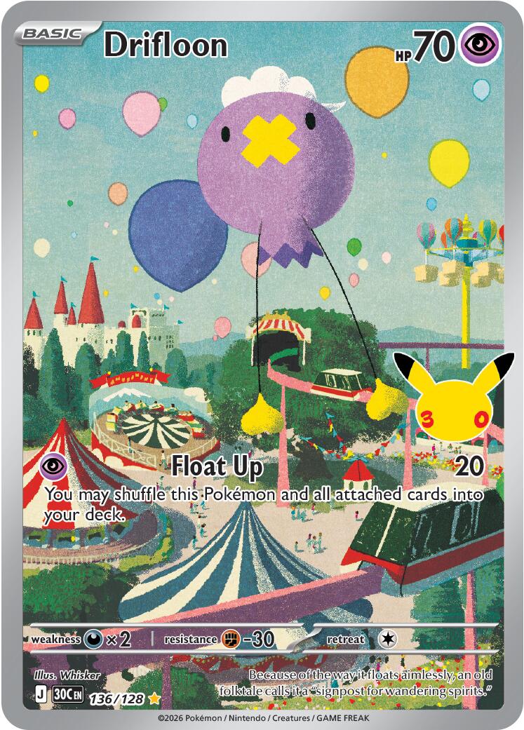 Drifloon (136/128) [Mega Evolution: 30th Celebration] | Shuffle n Cut Hobbies & Games