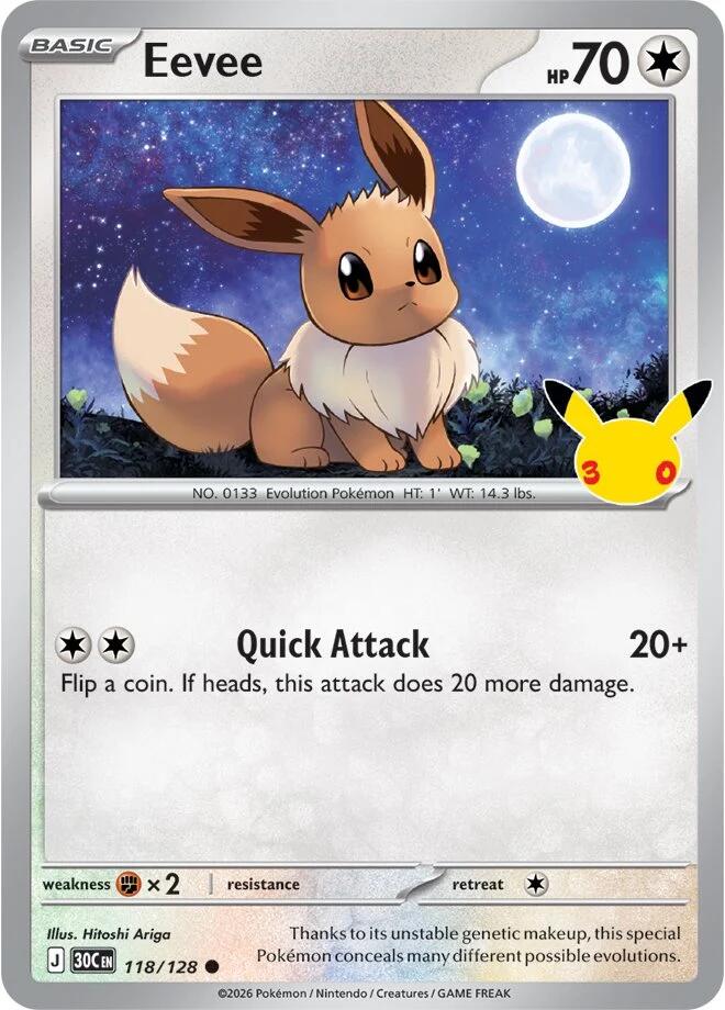 Eevee (118/128) [Mega Evolution: 30th Celebration] | Shuffle n Cut Hobbies & Games