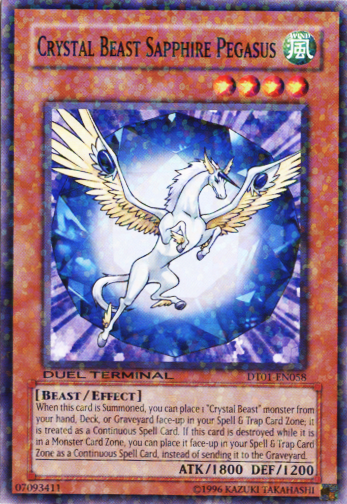 Crystal Beast Sapphire Pegasus [DT01-EN058] Common | Shuffle n Cut Hobbies & Games