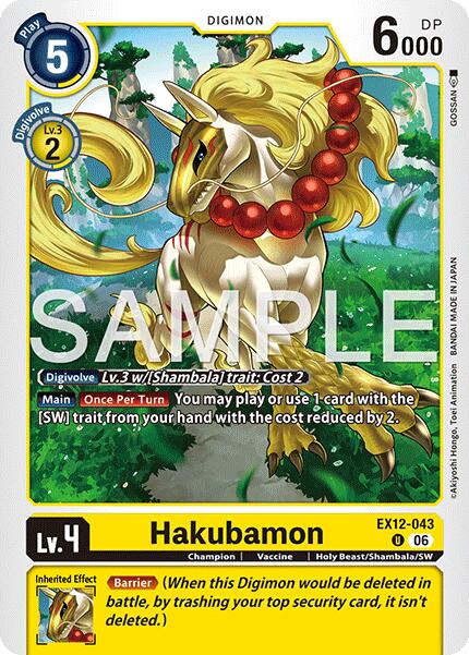 Hakubamon [EX12-043] [Digital World Shambala] | Shuffle n Cut Hobbies & Games