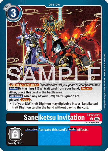 Saneiketsu Invitation [EX12-071] [Digital World Shambala] | Shuffle n Cut Hobbies & Games