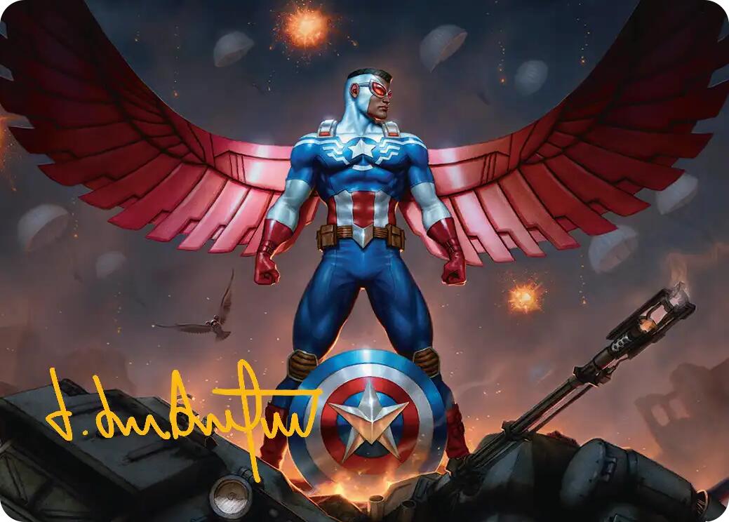 Captain America, Wings of Freedom Art Card (2/45) (Gold-Stamped Signature) [Marvel Super Heroes Art Series] | Shuffle n Cut Hobbies & Games