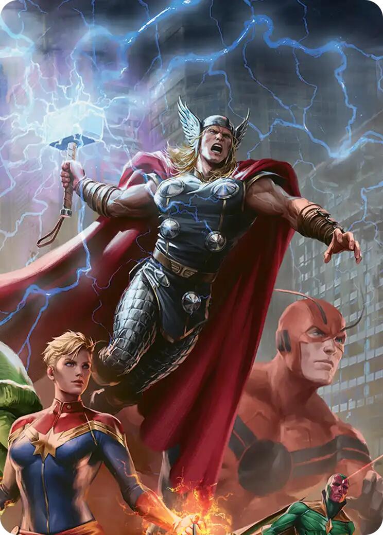 Thor, Guardian of Midgard Art Card [Marvel Super Heroes Art Series] | Shuffle n Cut Hobbies & Games