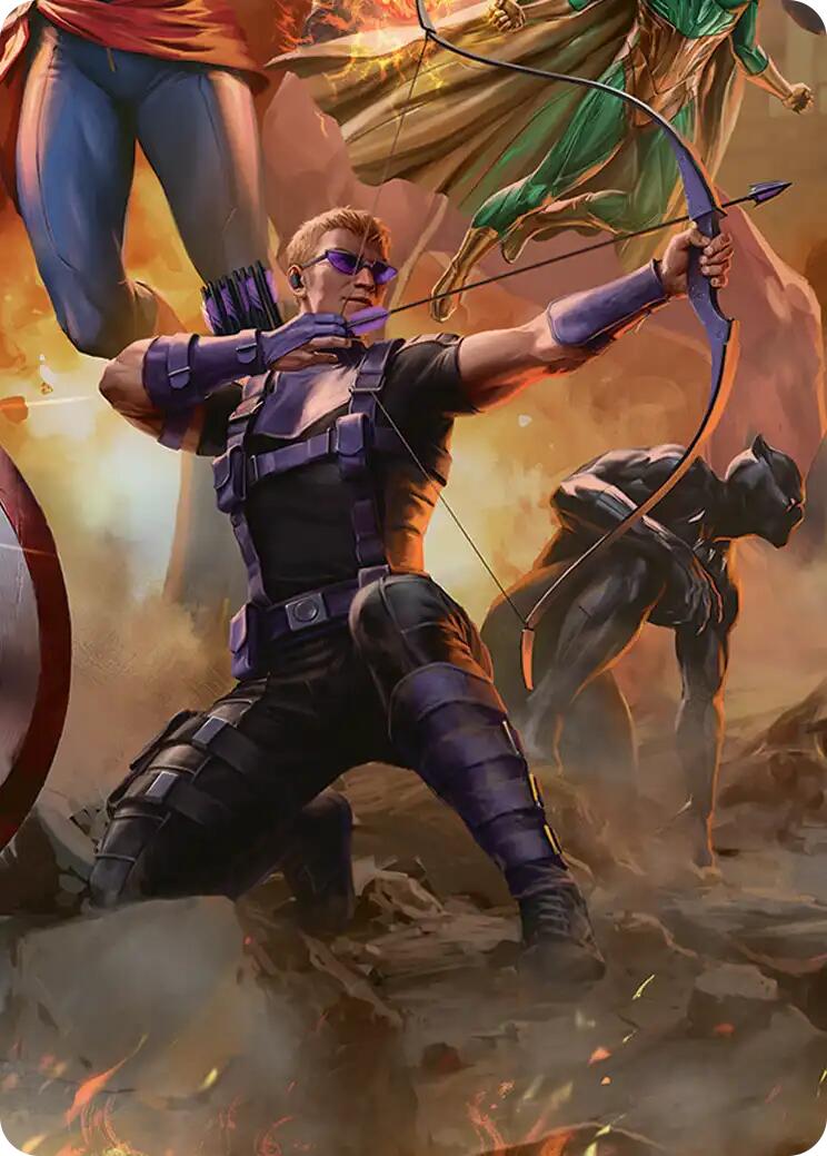 Hawkeye, Trick Shot Art Card [Marvel Super Heroes Art Series] | Shuffle n Cut Hobbies & Games