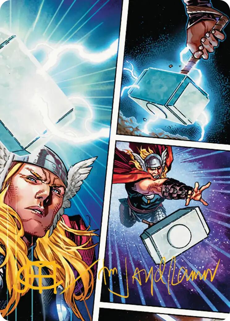 Mjolnir, Hammer of Thor Art Card (Gold-Stamped Signature) [Marvel Super Heroes Art Series] | Shuffle n Cut Hobbies & Games