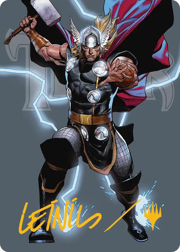 Thor, God of Thunder Art Card (Gold-Stamped Signature) [Marvel Super Heroes Art Series] | Shuffle n Cut Hobbies & Games
