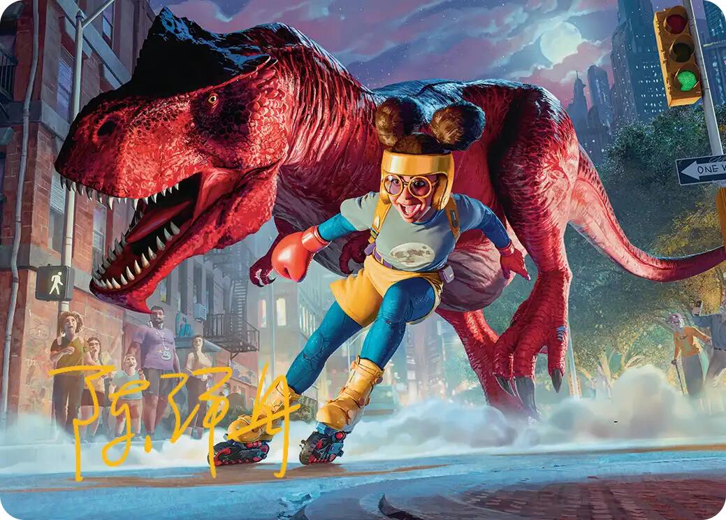 Moon Girl and Devil Dinosaur Art Card (Gold-Stamped Signature) [Marvel Super Heroes Art Series] | Shuffle n Cut Hobbies & Games