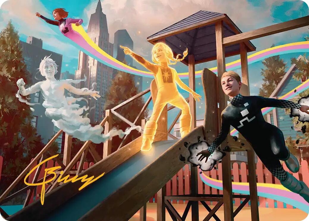 Power Pack Art Card (Gold-Stamped Signature) [Marvel Super Heroes Art Series] | Shuffle n Cut Hobbies & Games