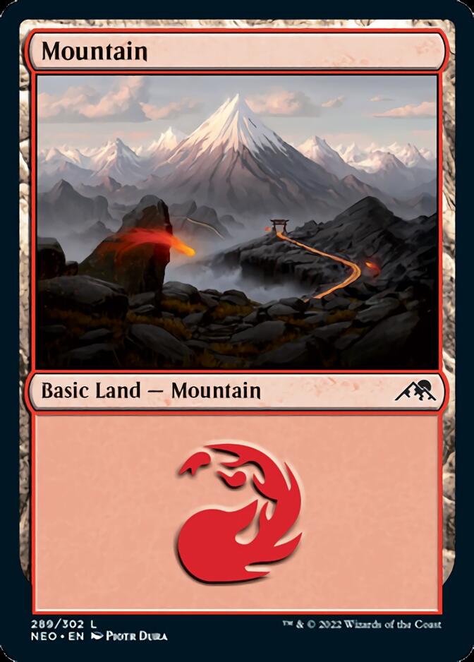 Mountain (289) [Kamigawa: Neon Dynasty] | Shuffle n Cut Hobbies & Games