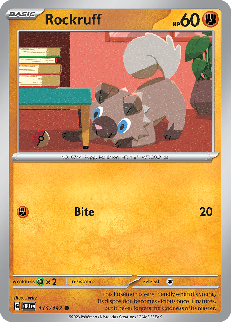 Rockruff (116/197) [Scarlet & Violet: Obsidian Flames] | Shuffle n Cut Hobbies & Games