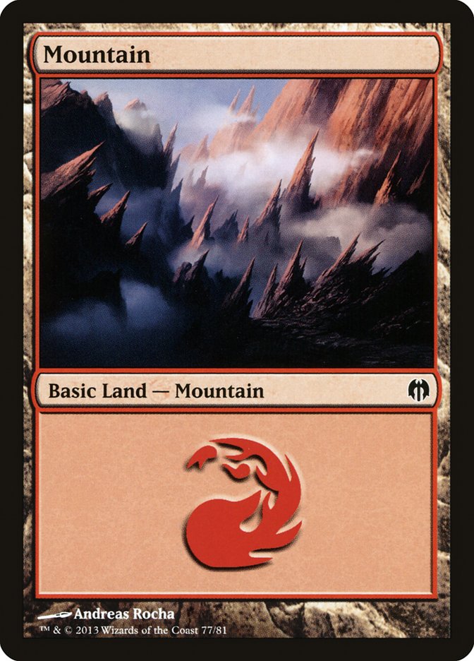 Mountain (77) [Duel Decks: Heroes vs. Monsters] | Shuffle n Cut Hobbies & Games