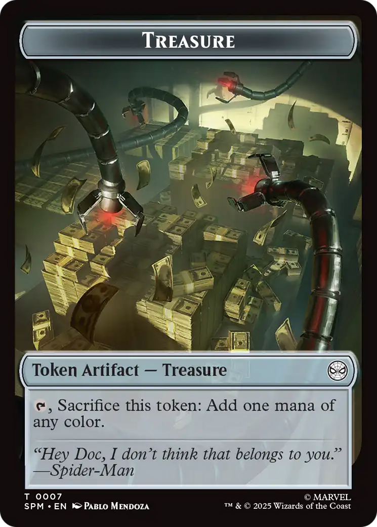 Spider // Treasure Double-Sided Token [Marvel's Spider-Man Tokens] | Shuffle n Cut Hobbies & Games