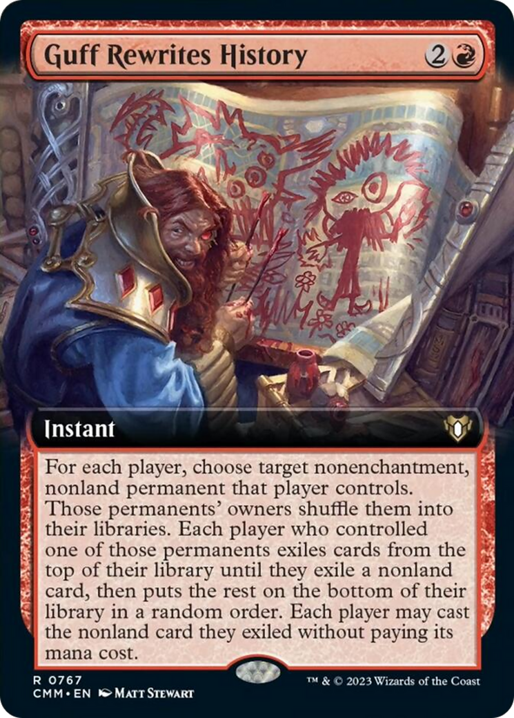 Guff Rewrites History (Extended Art) [Commander Masters] | Shuffle n Cut Hobbies & Games