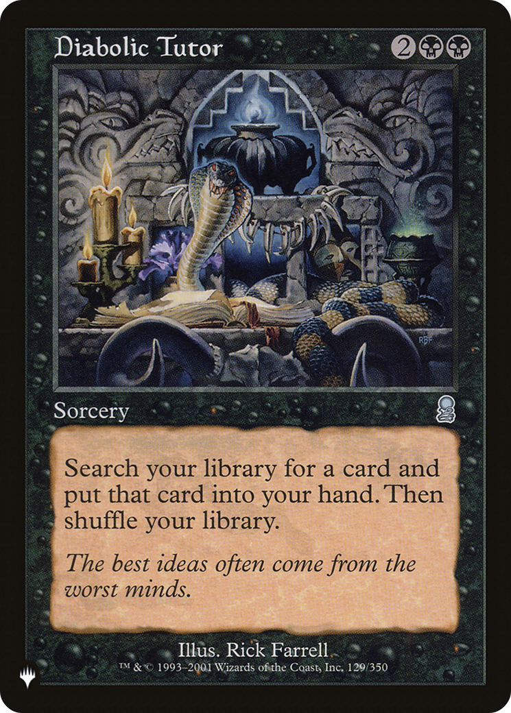 Diabolic Tutor [The List] | Shuffle n Cut Hobbies & Games