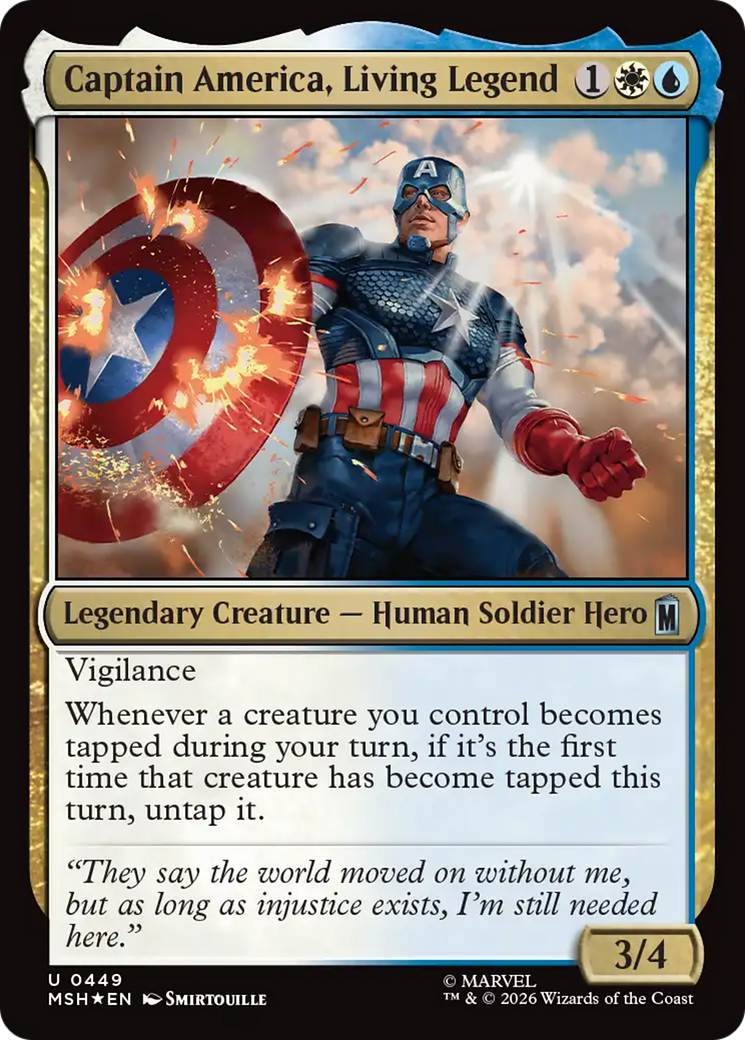 Captain America, Living Legend (Surge Foil) [Marvel Super Heroes] | Shuffle n Cut Hobbies & Games