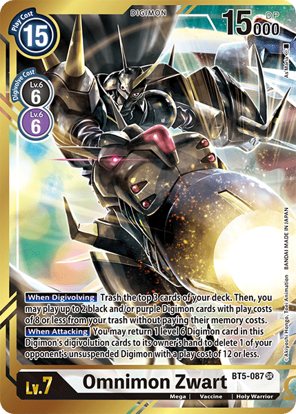 Omnimon Zwart [BT5-087] (Alternate Art - As'Maria) [Battle of Omni] | Shuffle n Cut Hobbies & Games