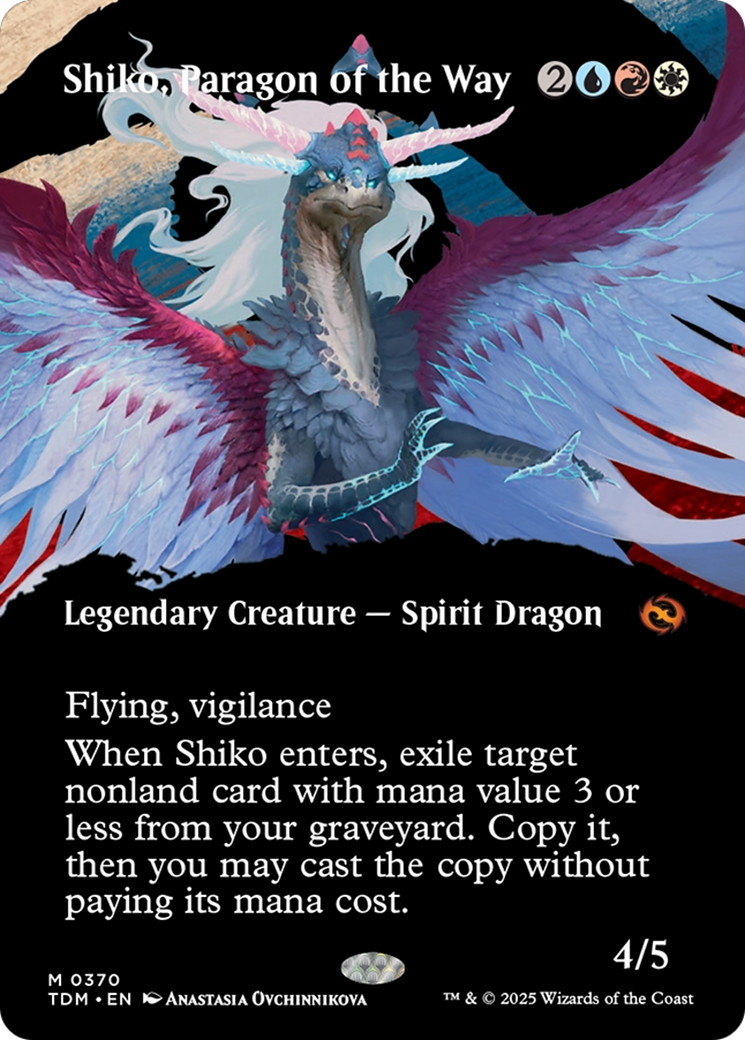 Shiko, Paragon of the Way (Borderless) [Tarkir: Dragonstorm] | Shuffle n Cut Hobbies & Games