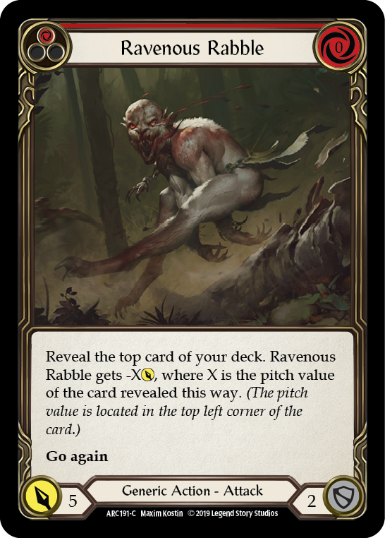 Ravenous Rabble (Red) [ARC191-C] (Arcane Rising)  1st Edition Normal | Shuffle n Cut Hobbies & Games