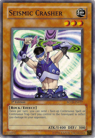 Seismic Crasher [FOTB-EN027] Common | Shuffle n Cut Hobbies & Games