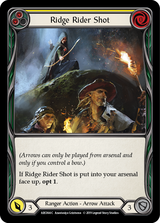 Ridge Rider Shot (Yellow) [ARC064-C] (Arcane Rising)  1st Edition Rainbow Foil | Shuffle n Cut Hobbies & Games