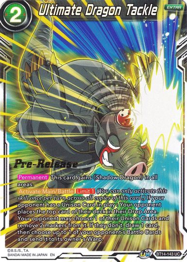 Ultimate Dragon Tackle (BT14-143) [Cross Spirits Prerelease Promos] | Shuffle n Cut Hobbies & Games