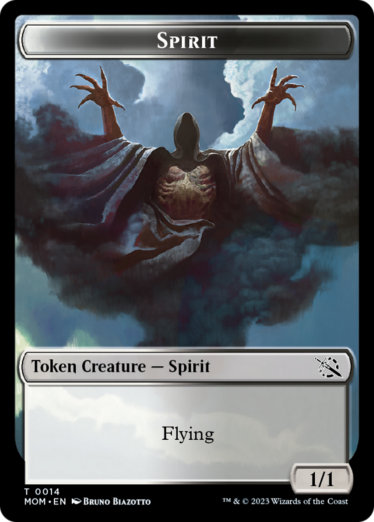 Knight (7) // Spirit (14) Double-Sided Token [March of the Machine Commander Tokens] | Shuffle n Cut Hobbies & Games